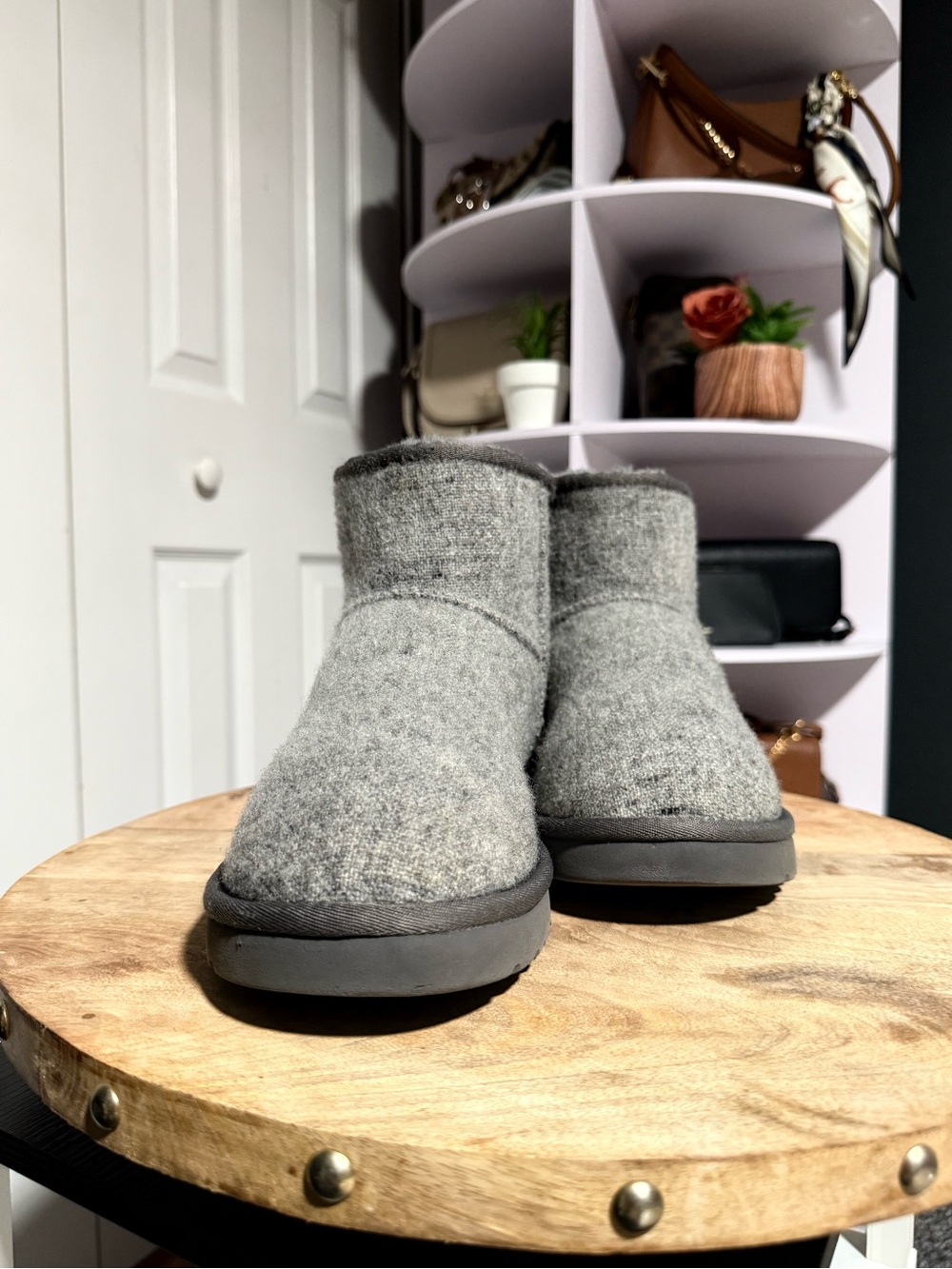 UGG Women's Short Wool Slipper Boot - Gray